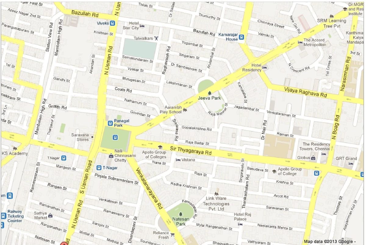 خريطة t Nagar Chennai